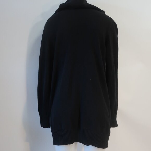 Womens REPEAT Black Hooded Cardigan Sweater 44/XL - Picture 4 of 7
